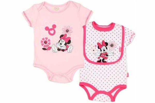  Disney's Minnie Mouse Baby Girls Cotton Assorted 3-Piece Bodysuits Set 