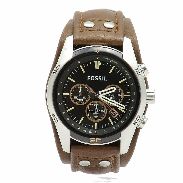 Fossil Men's Coachman CH2891 Brown Chronograph Leather Watch | JoyLot.com