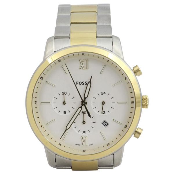  Fossil Men's FS55385 Silver/Gold Stainless Steel Chronograph Analog Watch 