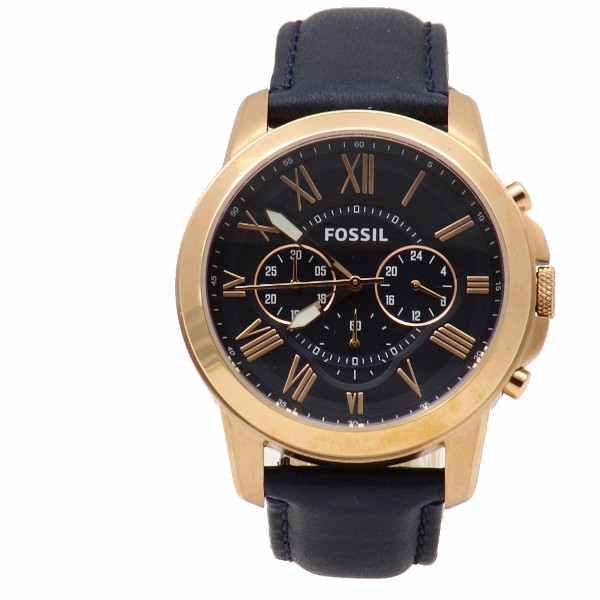  Fossil Men's Grant FS4835 Rose Gold-Tone Chronograph Watch 