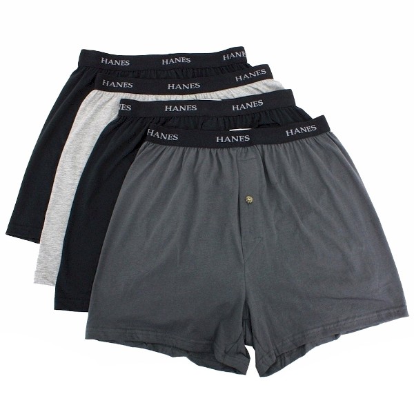  Hanes Men's Classic Knit Comfort Flex 4-PK Assorted Boxers 