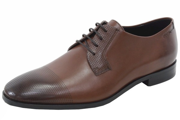 Hugo Boss Mens Square Lace Up Leather Oxfords Shoes