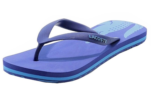  Lacoste Boy's Nosara Jaw Fashion Flip Flops Dark Blue Sandals Shoes 
