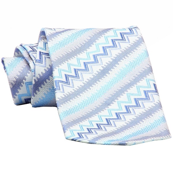  Missoni Men's 100% Silk Blue Patterned Tie ST # U3419 