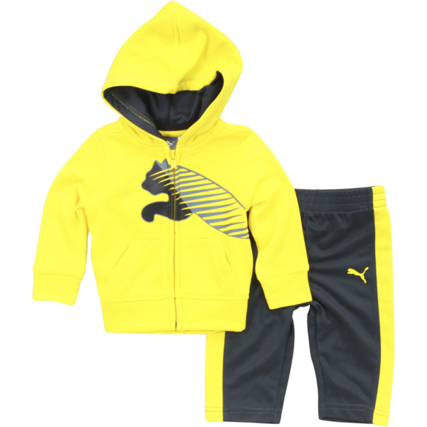 Puma Infant Boy's Cat Logo Full Zip Front Hoodie Sweatshirt & Pant Set ...