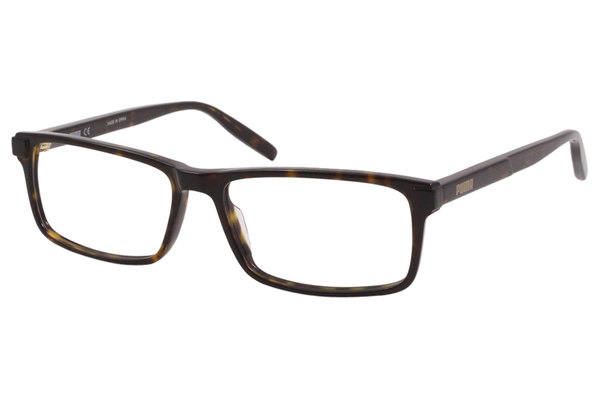 Puma Sportstyle Pu0260o 002 Eyeglasses Men's Havana Full Rim Optical 