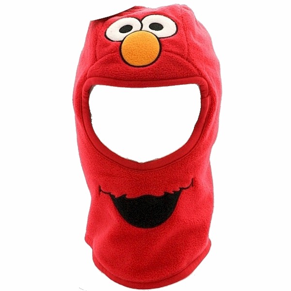  Sesame Street Elmo Boy's Red Fleece Winter Face Mask Hat 2T-4T 