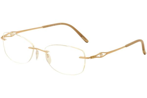  Silhouette Eyeglasses Caresse Pearl 4527 23KT Rose Gold Plated Optical Frame 