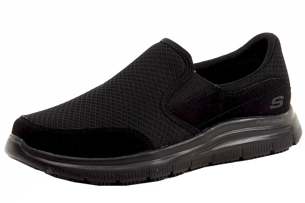 skechers black loafers