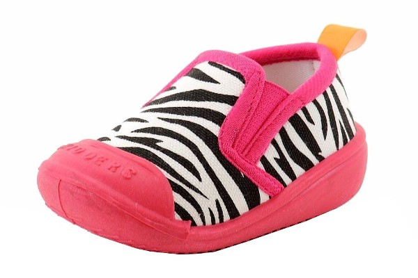 Skidders Infant Toddler Skidproof Pink Zebra Gripper Slippers Shoes