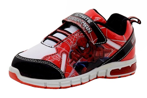  Spiderman Boy's Wall Crawler Red/Black/White Fashion Light Up Sneakers Shoes 