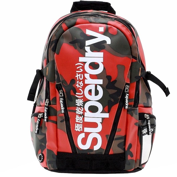  Superdry Mega Tarp Dark Orange Camo Backpack Bag 18 Inch 