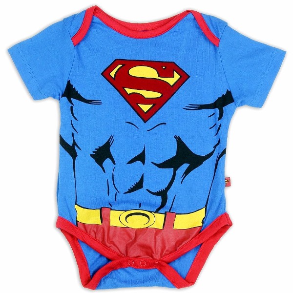  Superman Infant Boy's Creeper Uniform & Muscles Blue Bodysuit 