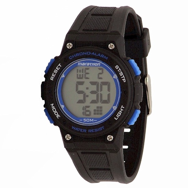  Timex Women's Marathon TW5K848009J Indiglo Black/Blue Digital Sport Watch 