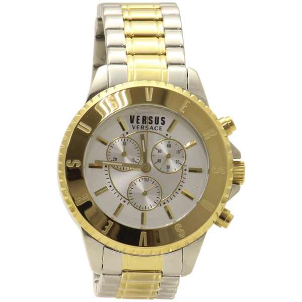  Versus By Versace Men's Tokyo SGN120015 Chrono Two Tone Gold/Silver Analog Watch 