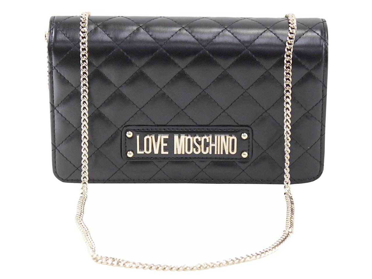Love Moschino Women's Logo Shoulder Bag with Chain Strap 