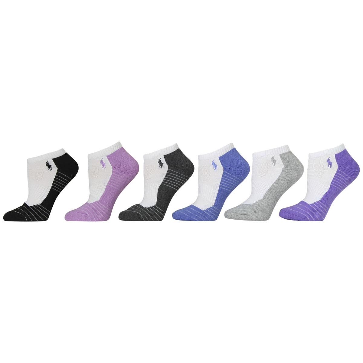 Polo Ralph Lauren Women's 6-Pack Striped Ankle Socks 