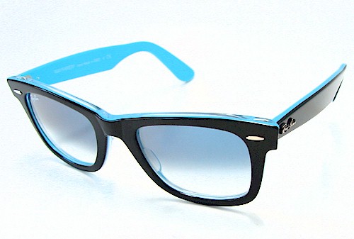 black and blue ray ban glasses