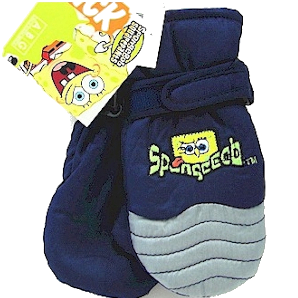 Spongebob Squarepants Toddler Boys Navy Ski Mittens | JoyLot.com