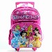 Disney Princess Girl's 3D Shimmer Pink Rolling Backpack Bag