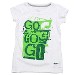 Nike Girl's Go Action Logo White/Green T-Shirt