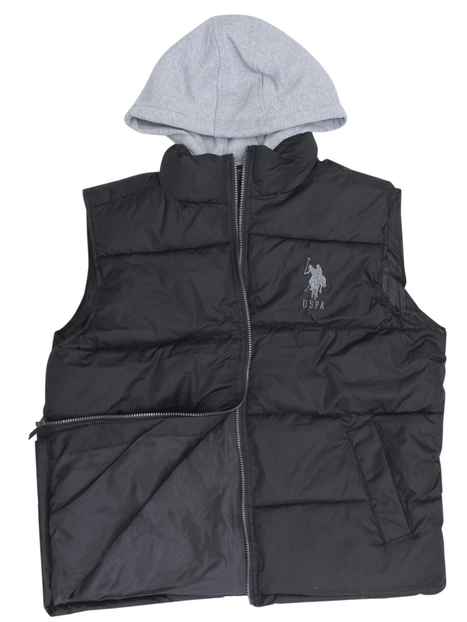 polo vest with hoodie