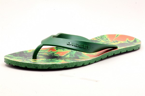 kelly green flip flops