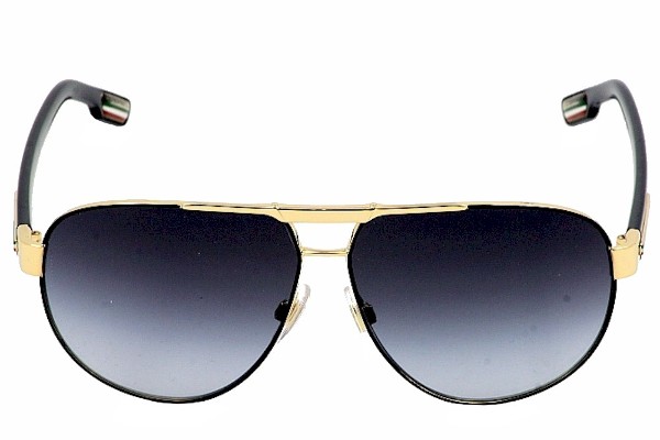 Dolce Gabbana D G DG2099 2099 1081 8G Gold Black Retro Pilot