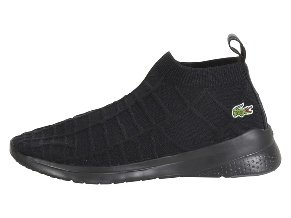 lacoste black sock trainers