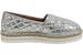 Love Moschino Women's Metallic Silver Crackle Quilted Slip-On Espadrille Loafer