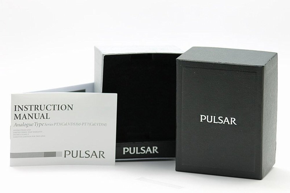 Pulsar Men s PT3299 Black Leather Chronograph Watch JoyLot