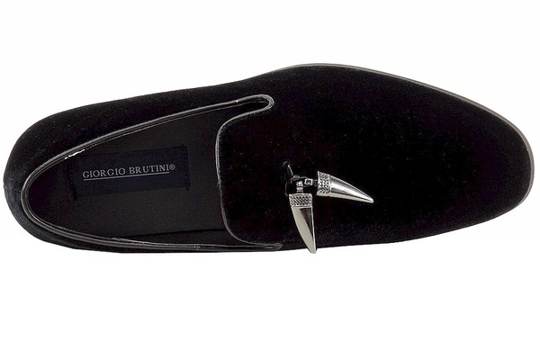 Cowell Velvet Shark Tooth Loafers Shoes