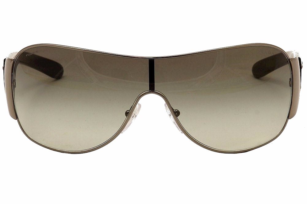 Prada SPR57L SPR/57L 5AV-3M1 Silver/Gunmetal Shield Sunglasses 57mm ...