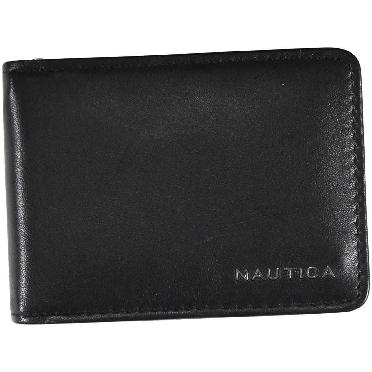 Nautica Men's Slim Zip Around Genuine Leather Wallet