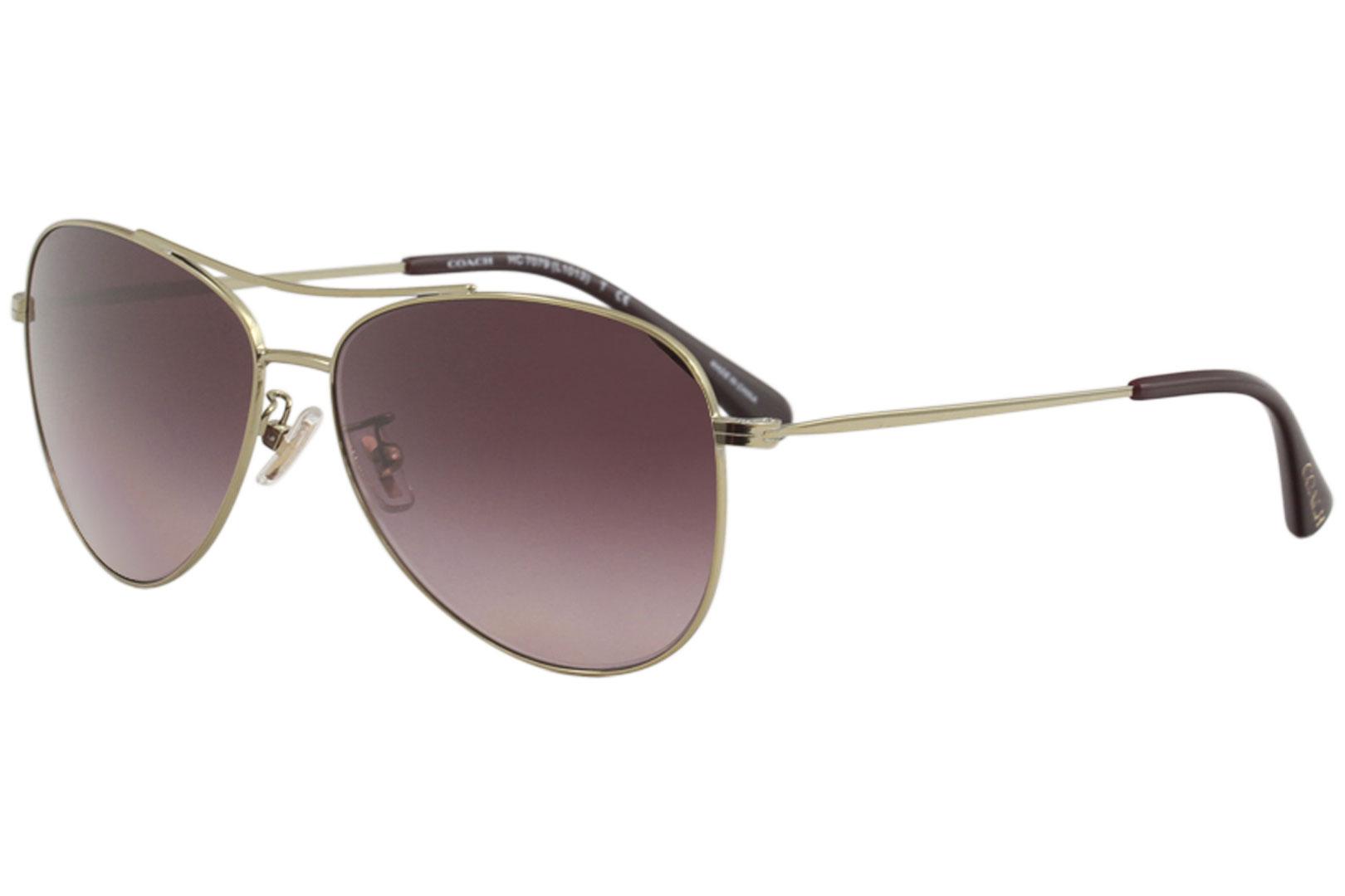 thin metal pilot sunglasses coach