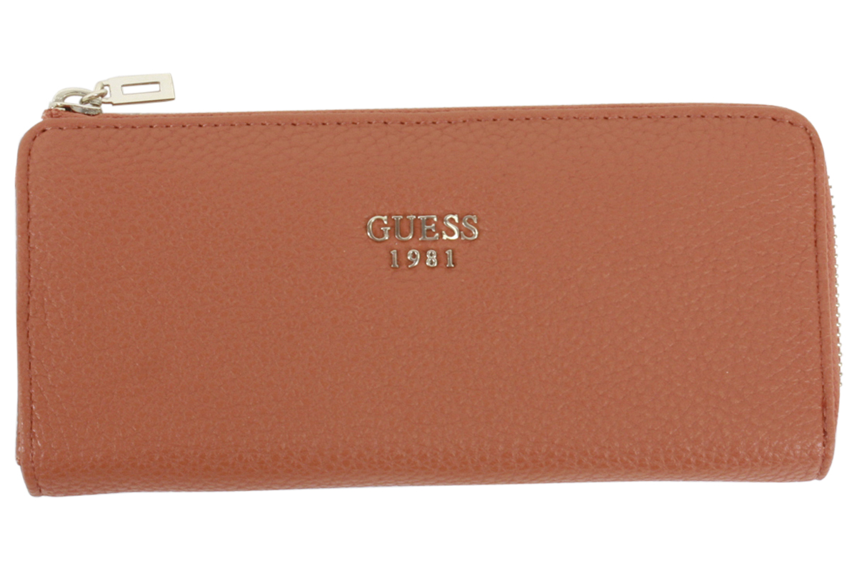 Guess Women S Cate Pebbled Slim Zip Around Clutch Wallet