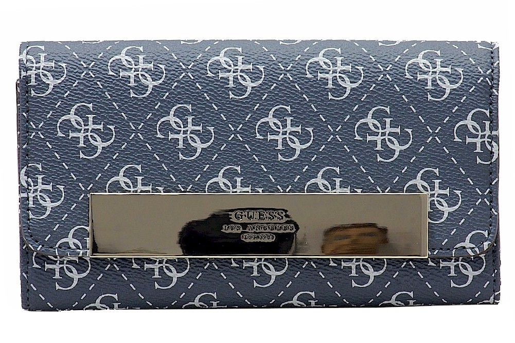 Guess Women S Isla Quattro G Logo Print Slim Clutch Tri Fold Wallet