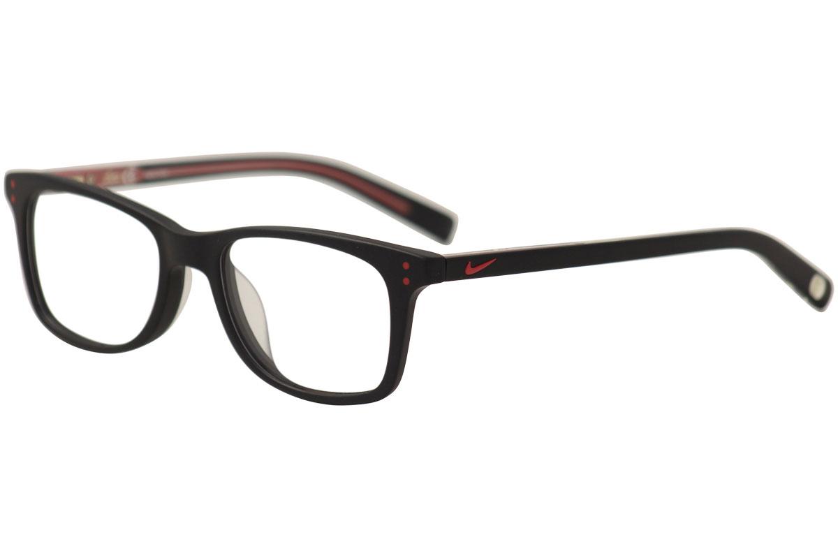 Nike Boy's Youth Eyeglasses 4KD Optical Frame - Matte Black/University Red   001 -  Lens 48 Bridge 17 Temple 130mm