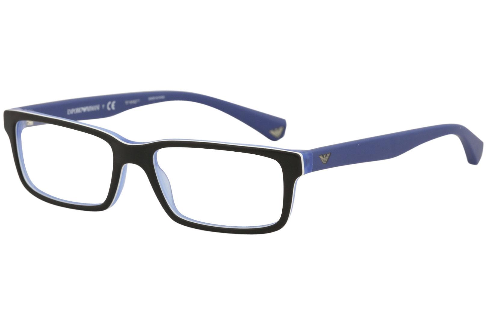 Emporio Armani Men's Eyeglasses EA3061 EA/3061 Full Rim Optical Frame - Black - Lens 53 Bridge 16 B 30.3 ED 55.9 Temple 140mm