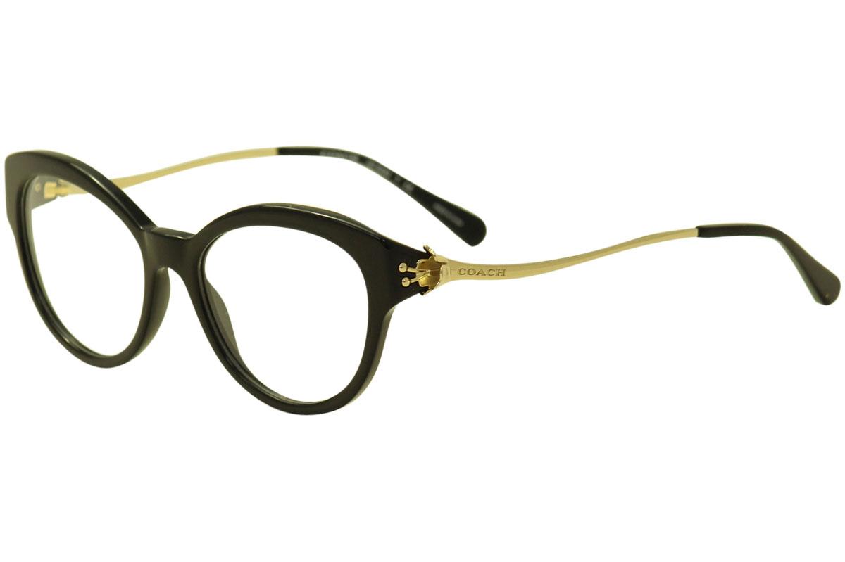 Coach Women's Eyeglasses HC6093 HC/6093 Full Rim Optical Frame - Black/Light Gold   5308 - Lens 52 Bridge 17 Temple 135mm