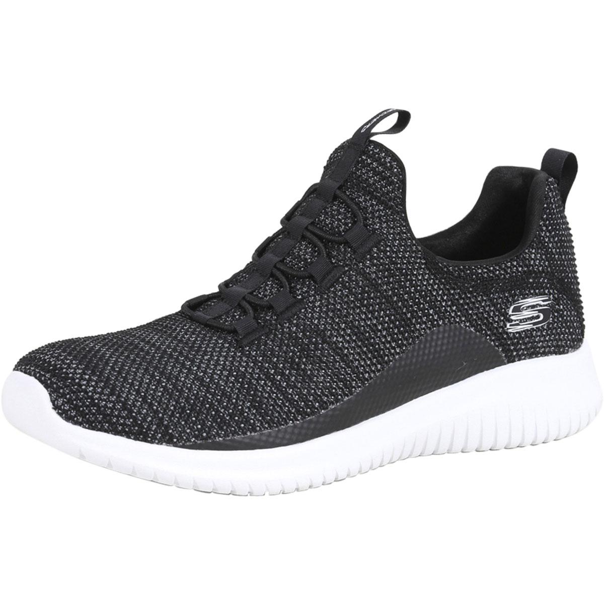 Skechers Women's Ultra Flex Capsule Memory Foam Sneakers Shoes - Black/White - 8.5 B(M) US