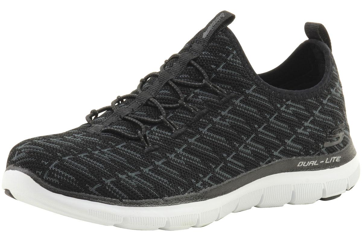Skechers Women's Flex Appeal 2.0 Insights Sneakers Shoes - Black/Charcoal - 8 B(M) US
