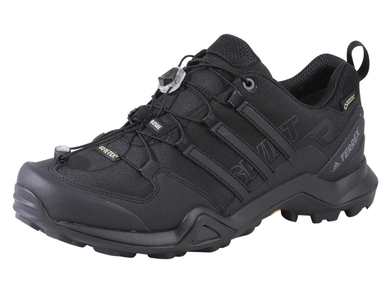 Adidas Men's Terrex Swift R2 GTX Hiking Sneakers Shoes - Black/Black/Black - 8 D(M) US