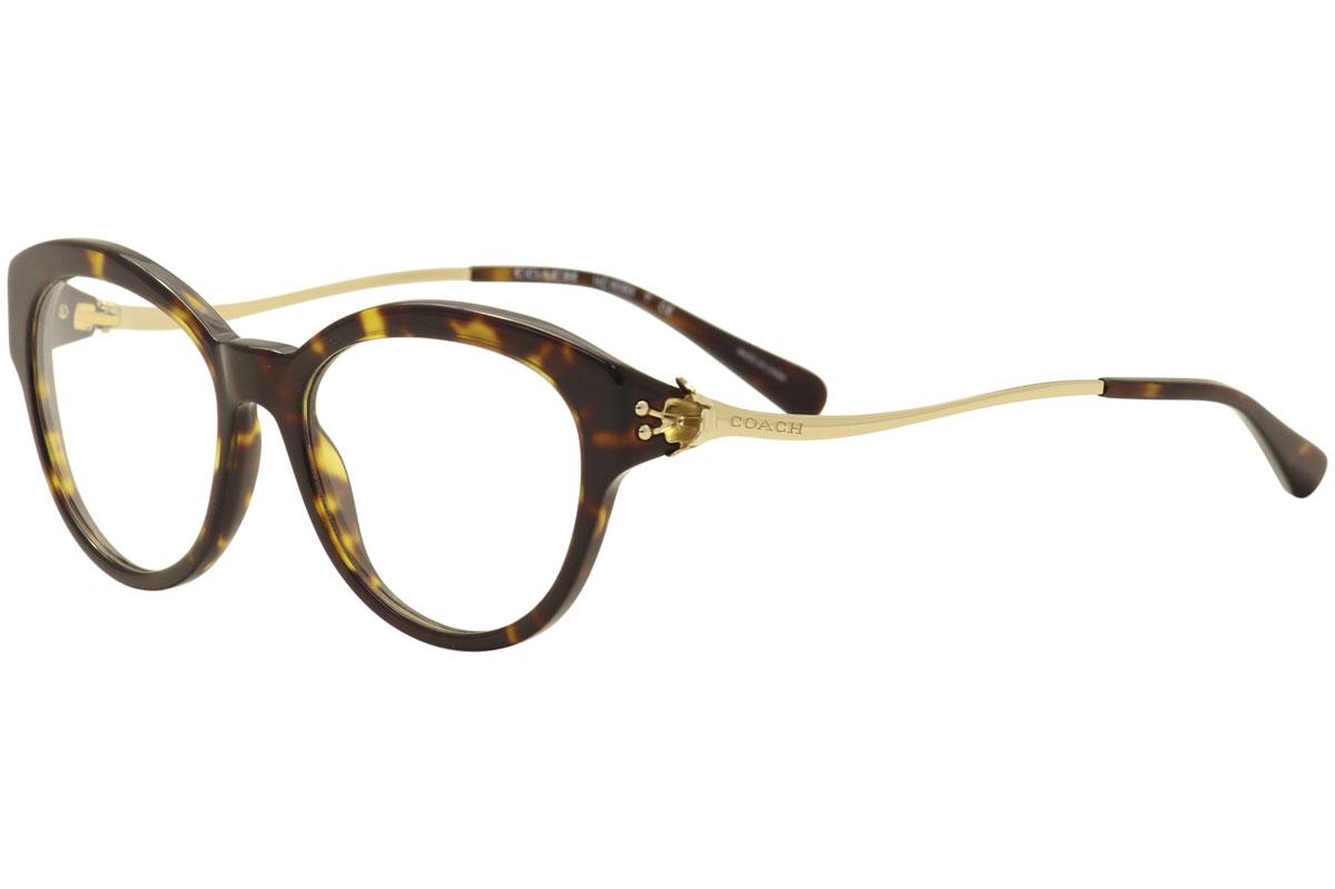 Coach Women's Eyeglasses HC6093 HC/6093 Full Rim Optical Frame - Dark Tortoise/Light Gold   5417 - Lens 52 Bridge 17 Temple 135mm