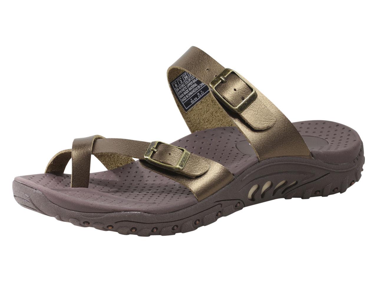 Skechers Women's Reggae Wishlist Strappy Flip Flops Sandals - Bronze - 10 B(M) US