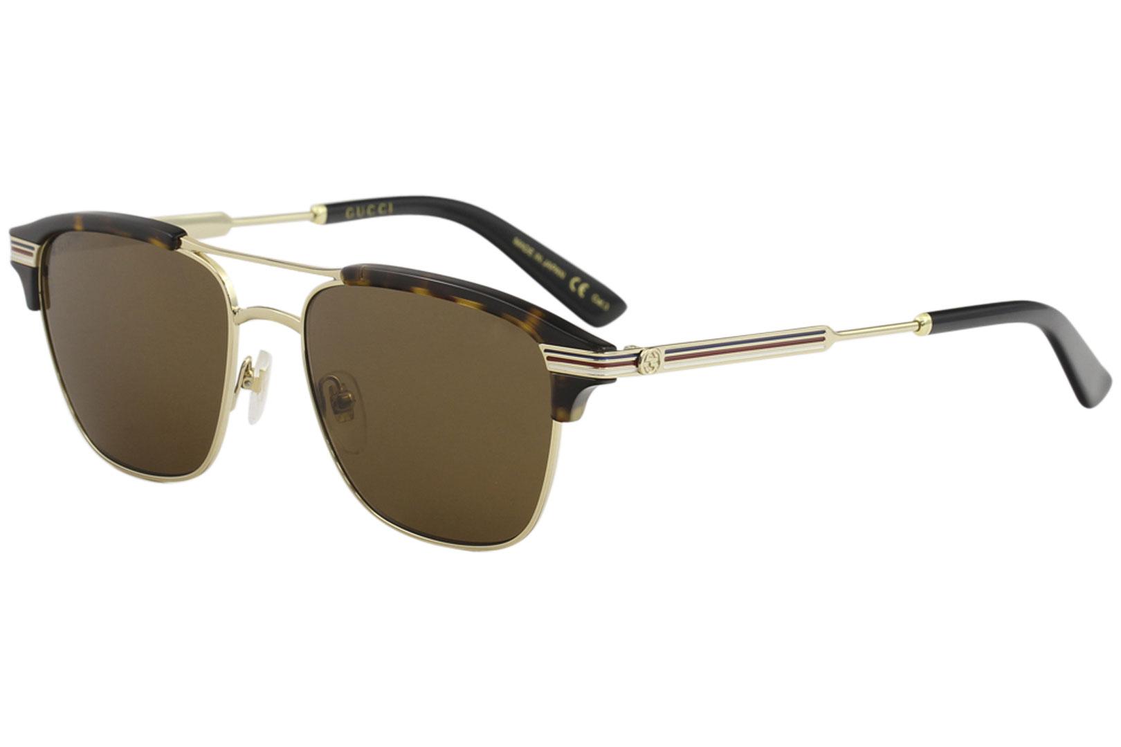 Gucci Men's GG0241S GG/0241/S Fashion Pilot Sunglasses - Gold/Brown Mirrored   003 - Lens 54 Bridge 17 Temple 145mm