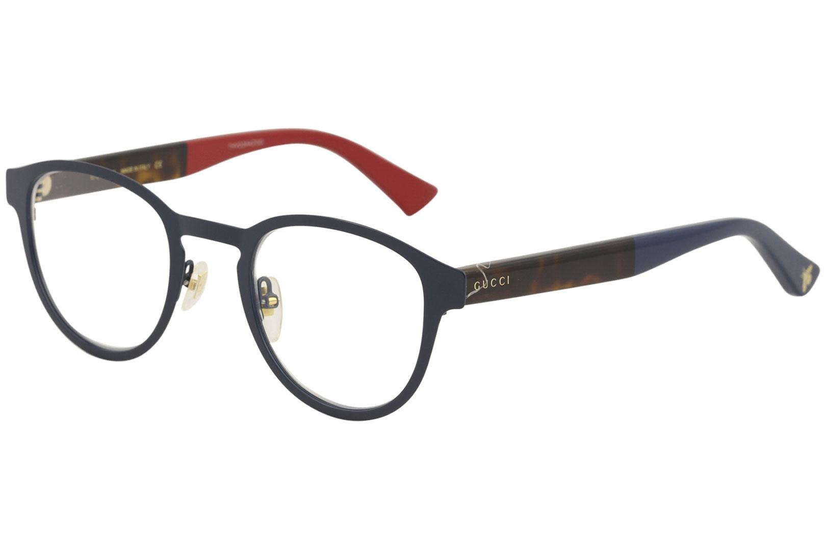 Gucci Men's Eyeglasses GG0161O GG/0161/O Full Rim Optical Frame - Blue/Havana   003 - Lens 48 Bridge 23 Temple 145mm