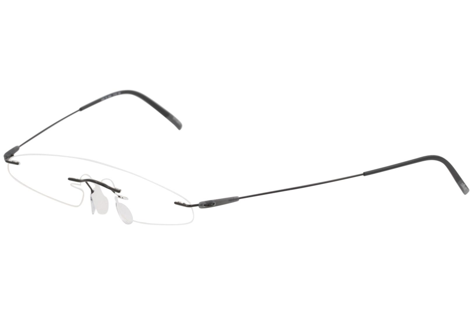 Silhouette Eyeglasses Dynamics Colorwave Chassis 5500 Rimless Optical Frame - Black/Slate   9040 - Bridge 17 Temple 135mm