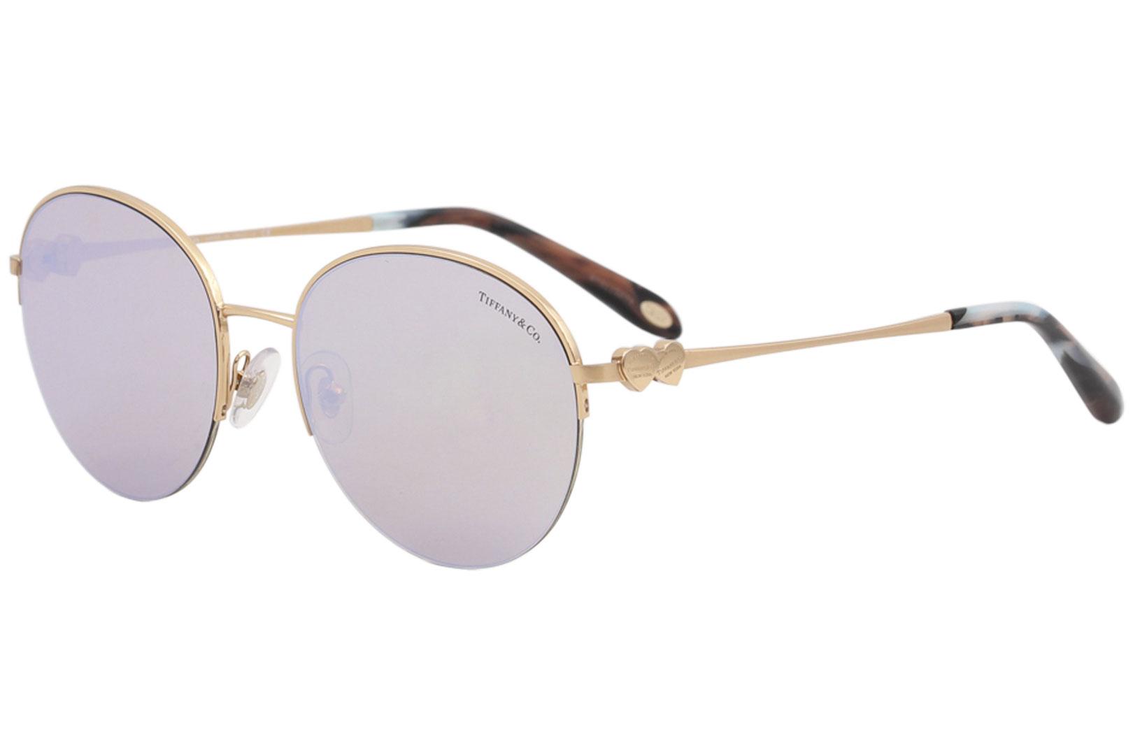 Tiffany & Co Women's TF3053 TF/3053 6109/64 Rubedo Fashion Round Sunglasses 56mm - Gold - Lens 56 Bridge 18 B 50.6 ED 58.9 Temple 140mm -  Tiffany & Co.