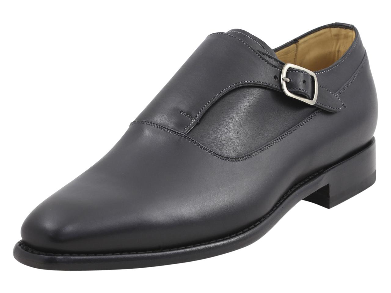 Mezlan Platinum Men's Algar Memory Foam Leather Monk Strap Loafers Shoes - Black - 11 D(M) US